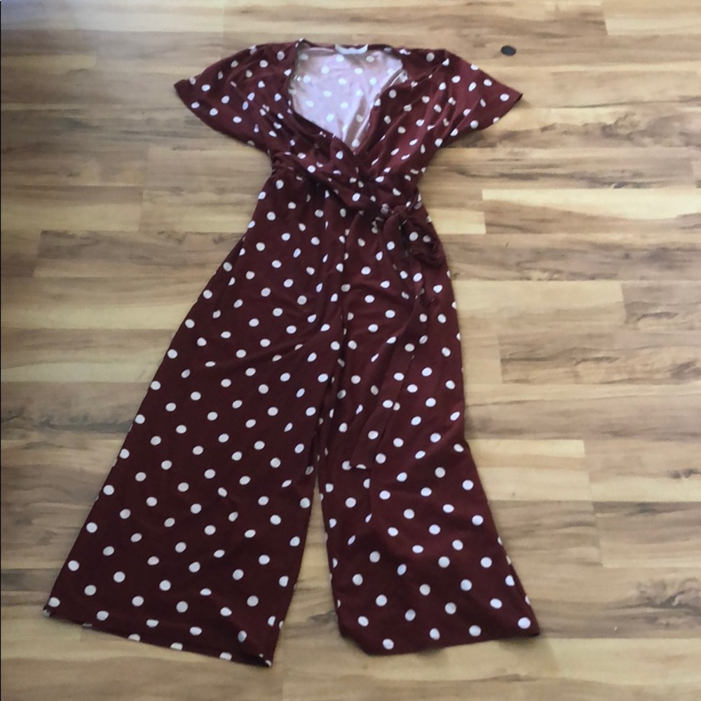 RD Style Polka dot culotte jumpsuit